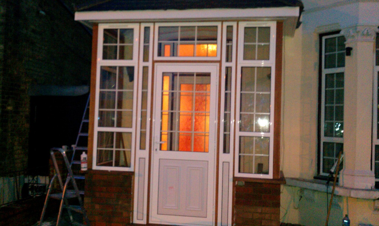 uPVC porch with Georgian bar glazing installed in Sutton